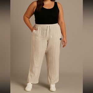 Dash of Pink Cream Relaxed Fit Pants